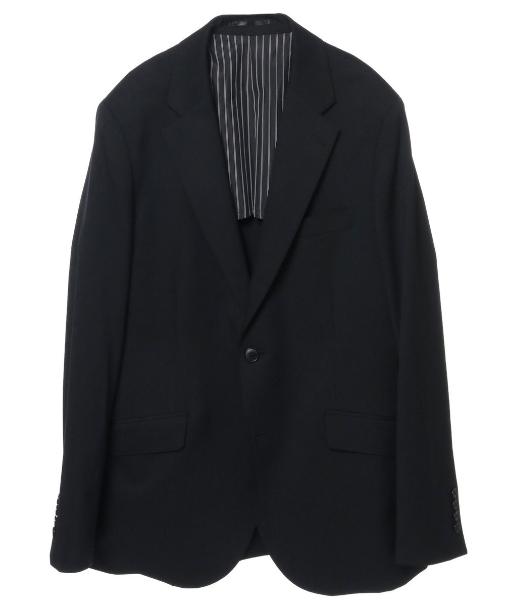 MEN'S BIGI 【スリーピース対応】サージ綾ブラック無地スーツセットアップ ブラック