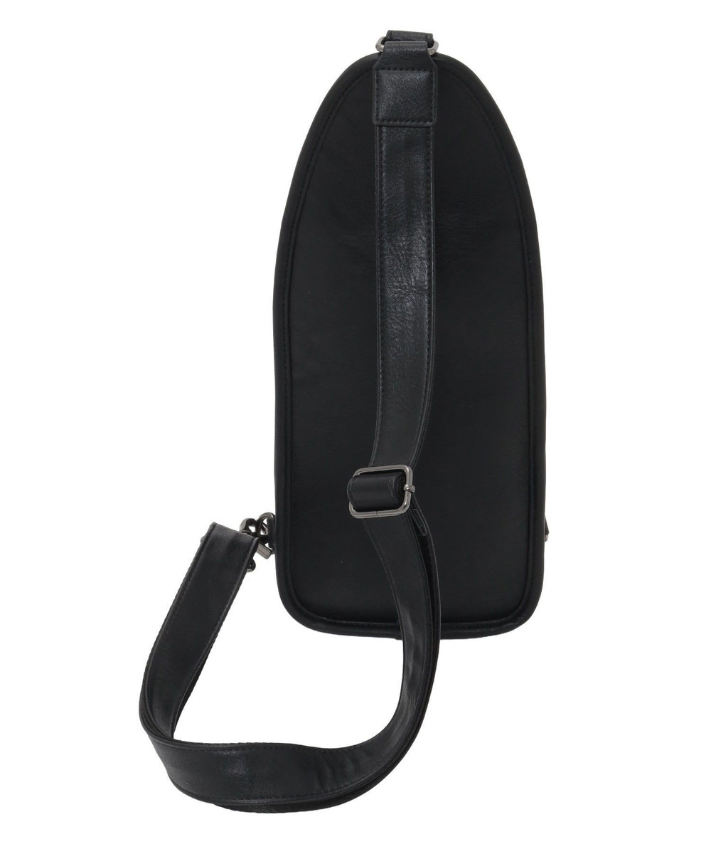 MEN'S BIGI フェイクレザー ボディバッグ グレー