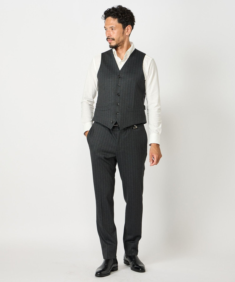 MEN'S BIGI 【ACTIVE TAILOR】エクストラTRジャージプリントベスト＜スリーピース対応＞ グレー