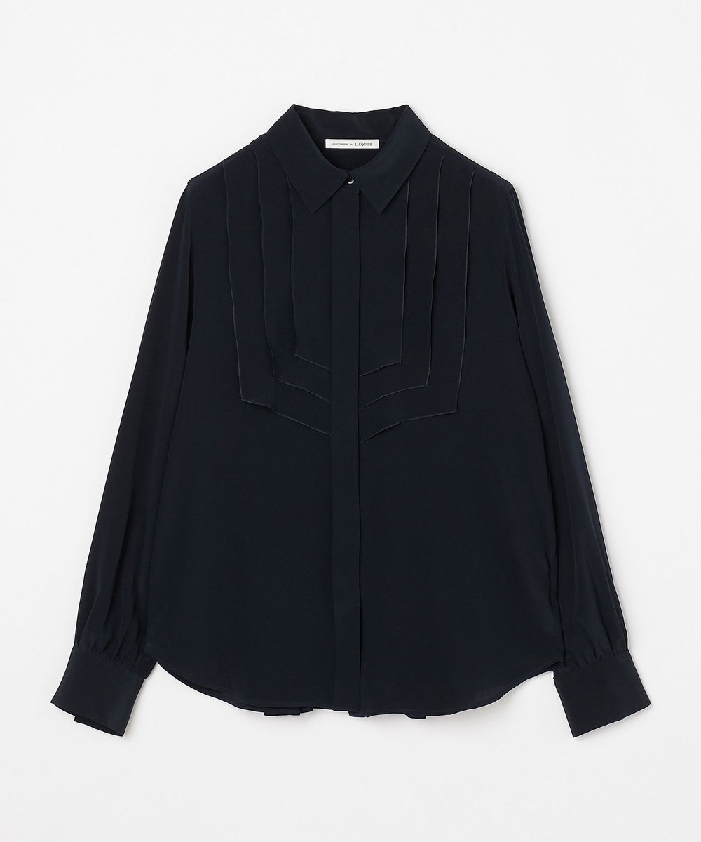L'EQUIPE COUTURIER シルクデシンブラウス ダークネイビー