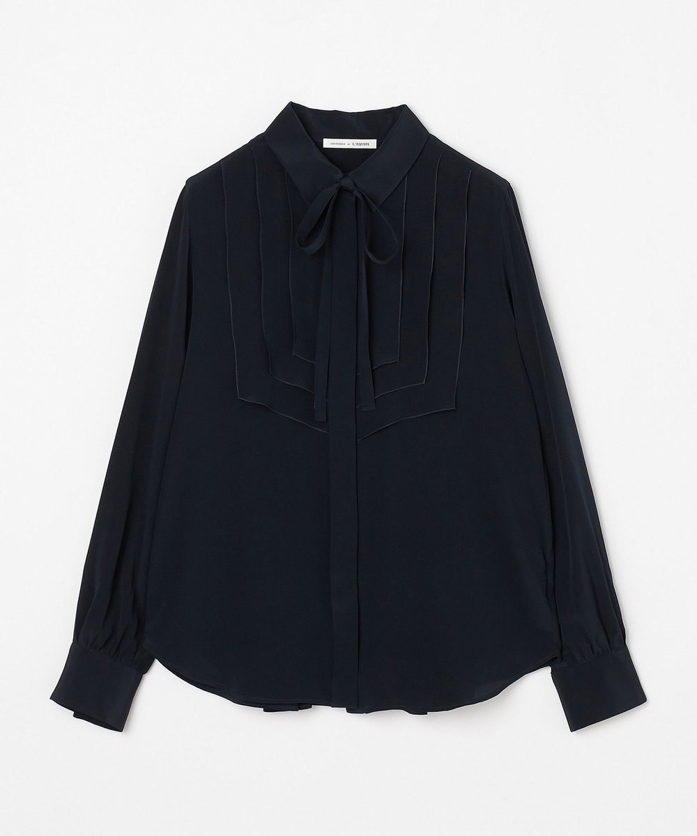 L'EQUIPE COUTURIER シルクデシンブラウス ダークネイビー