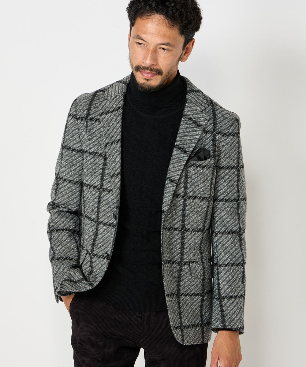 MEN'S BIGI 【LANIFICIO ROMA】ジャージテーラードジャケット グレー系その他