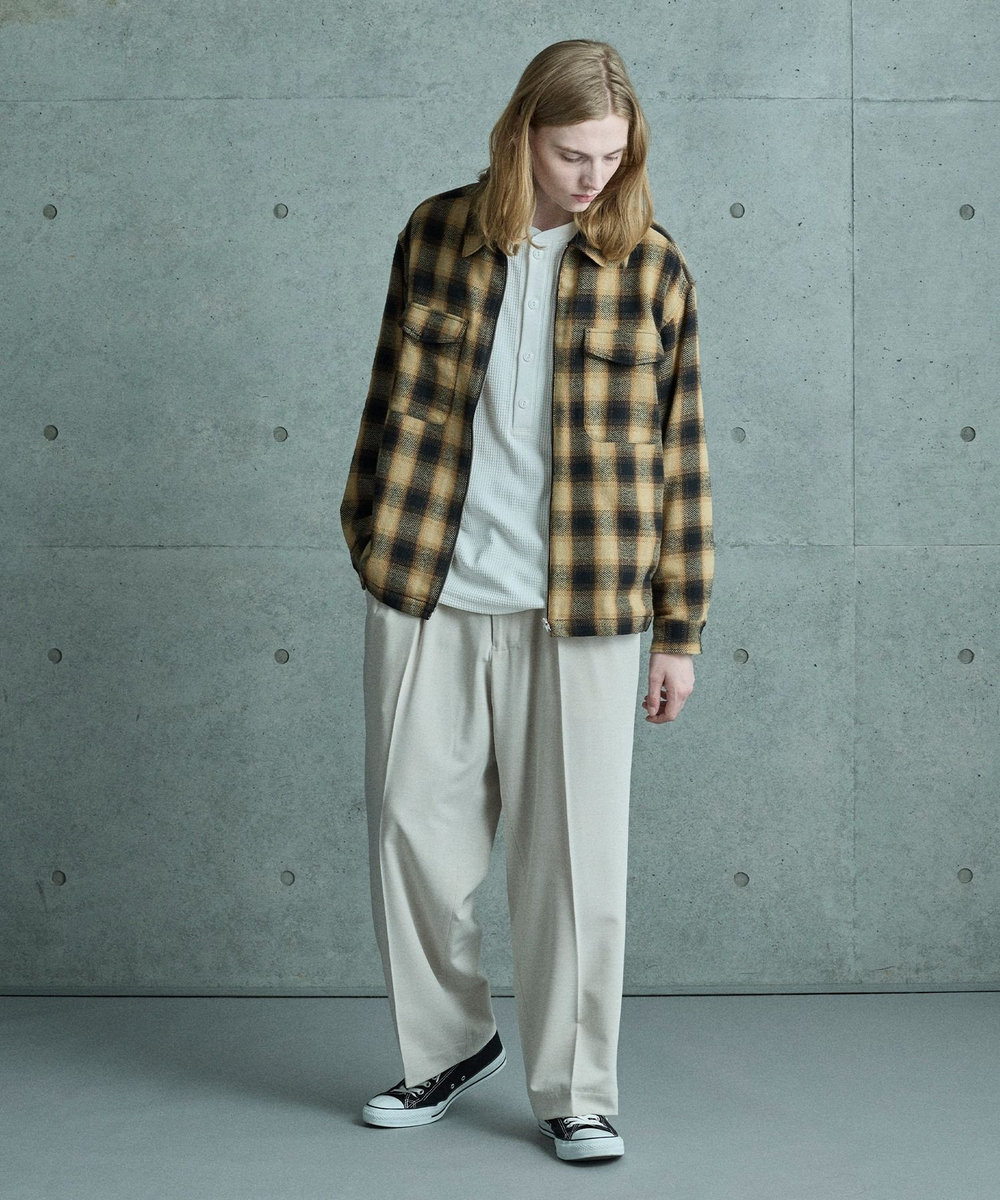 MEN'S BIGI オンブレーチェックシャツブルゾン イエロー系その他