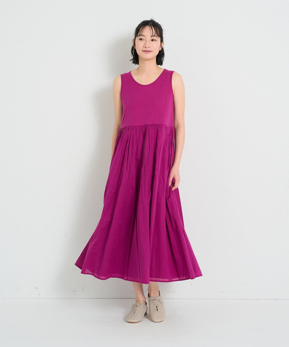 congés payés ADIEU TRISTESSE ◆2重布帛ノースリーブワンピース パープル