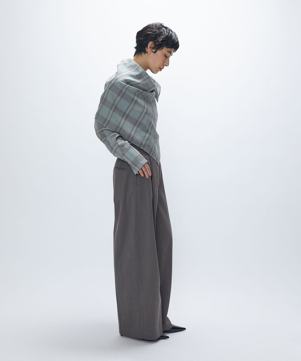 1er Arrondissement TWチェックスカーフシャツ グリーン
