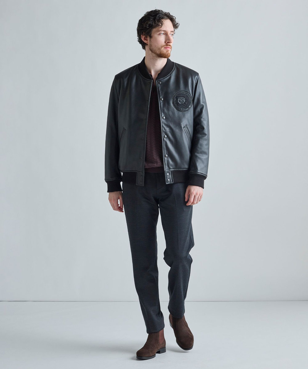 MEN'S BIGI 1983 MODEL STADIUM JUMPER ALL LEATHER VERSION ブラック