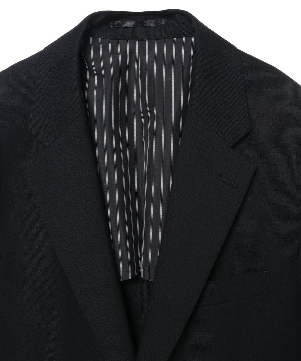 MEN'S BIGI 【スリーピース対応】サージ綾ブラック無地スーツセットアップ ブラック