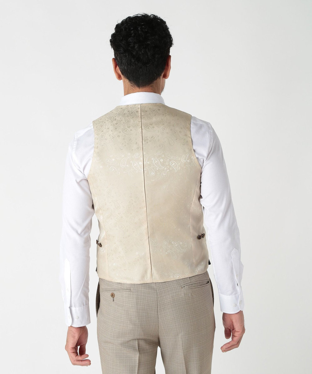 MEN'S BIGI ミックスヤーン/ポップサックリバーシブルベスト ベージュ