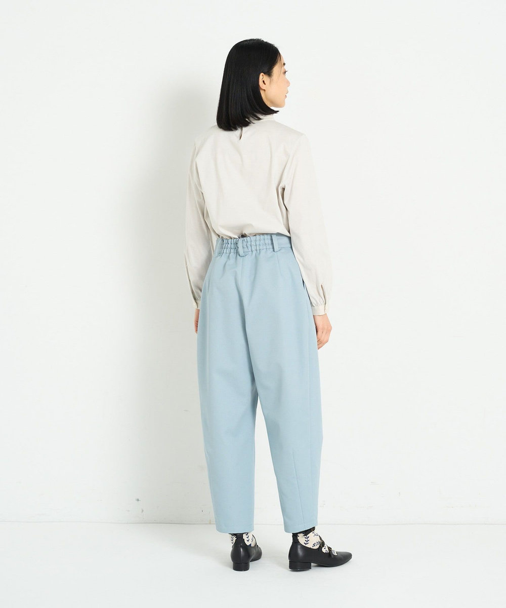 ADIEU TRISTESSE コットンエステルワンタックテーパードパンツ ブルー