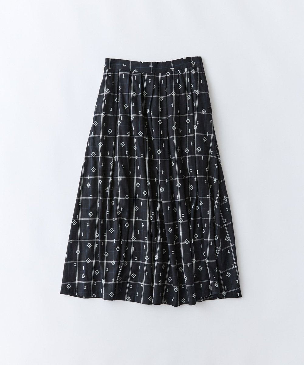 congés payés ADIEU TRISTESSE フロッキープリントチェックスカート ブラック系その他