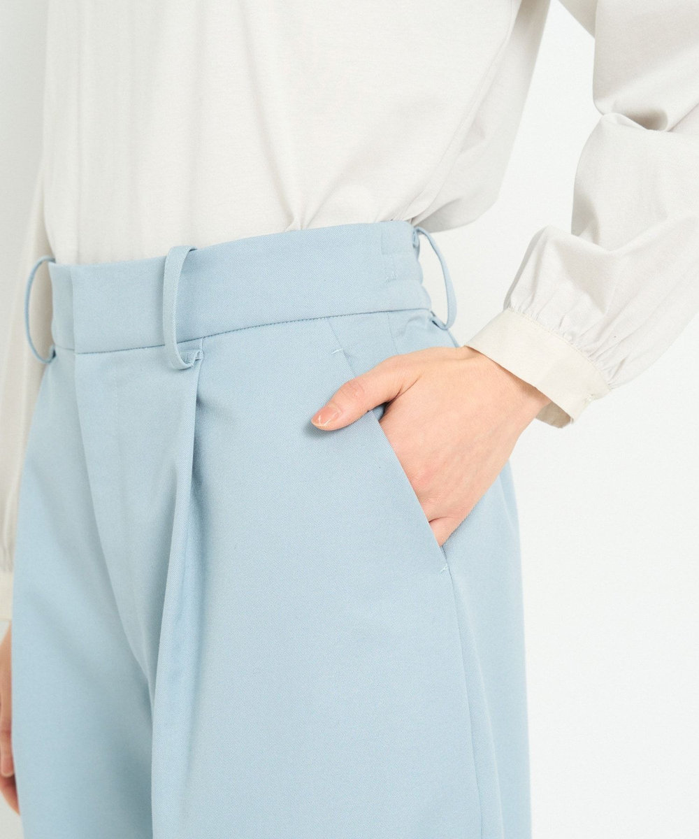 ADIEU TRISTESSE コットンエステルワンタックテーパードパンツ ブルー
