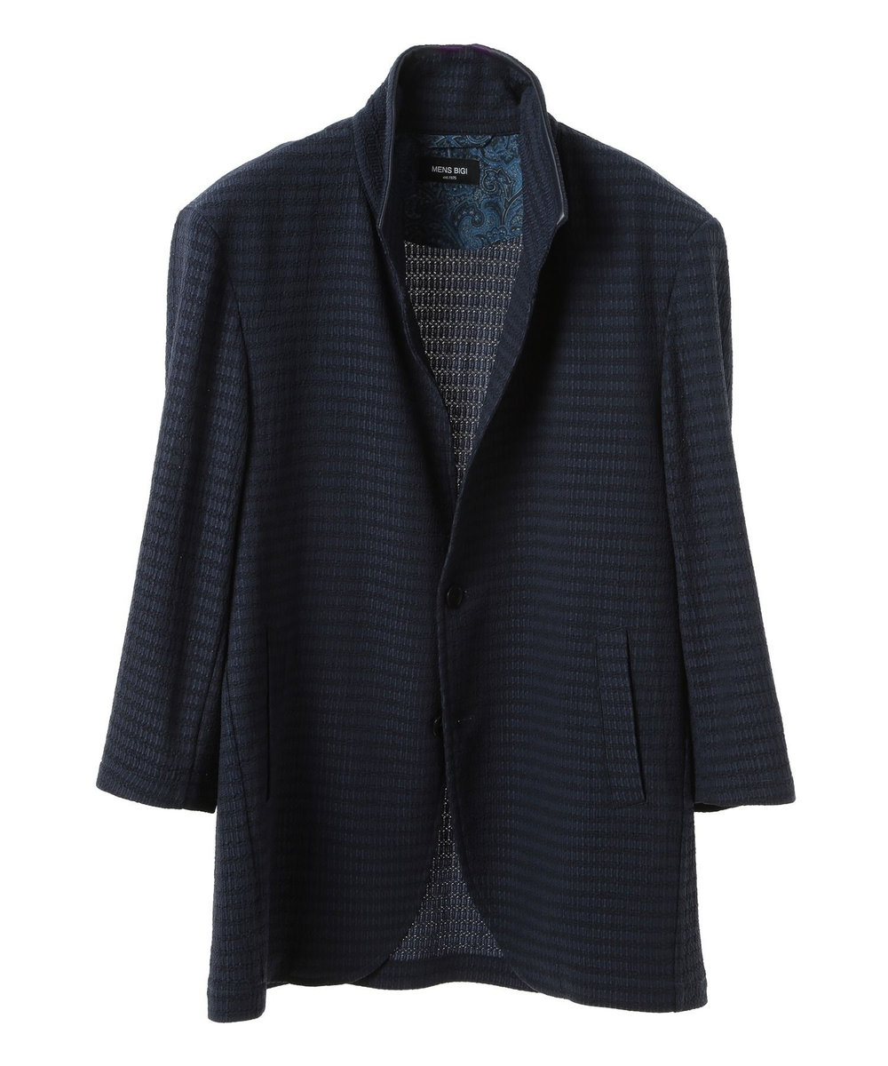 MEN'S BIGI トリコットジャージ素材カットジャケット ネイビー