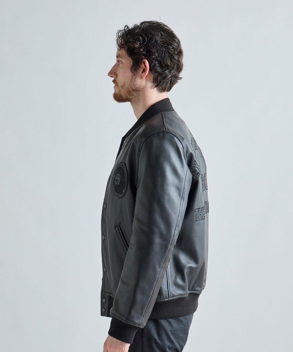 MEN'S BIGI 1983 MODEL STADIUM JUMPER ALL LEATHER VERSION ブラック