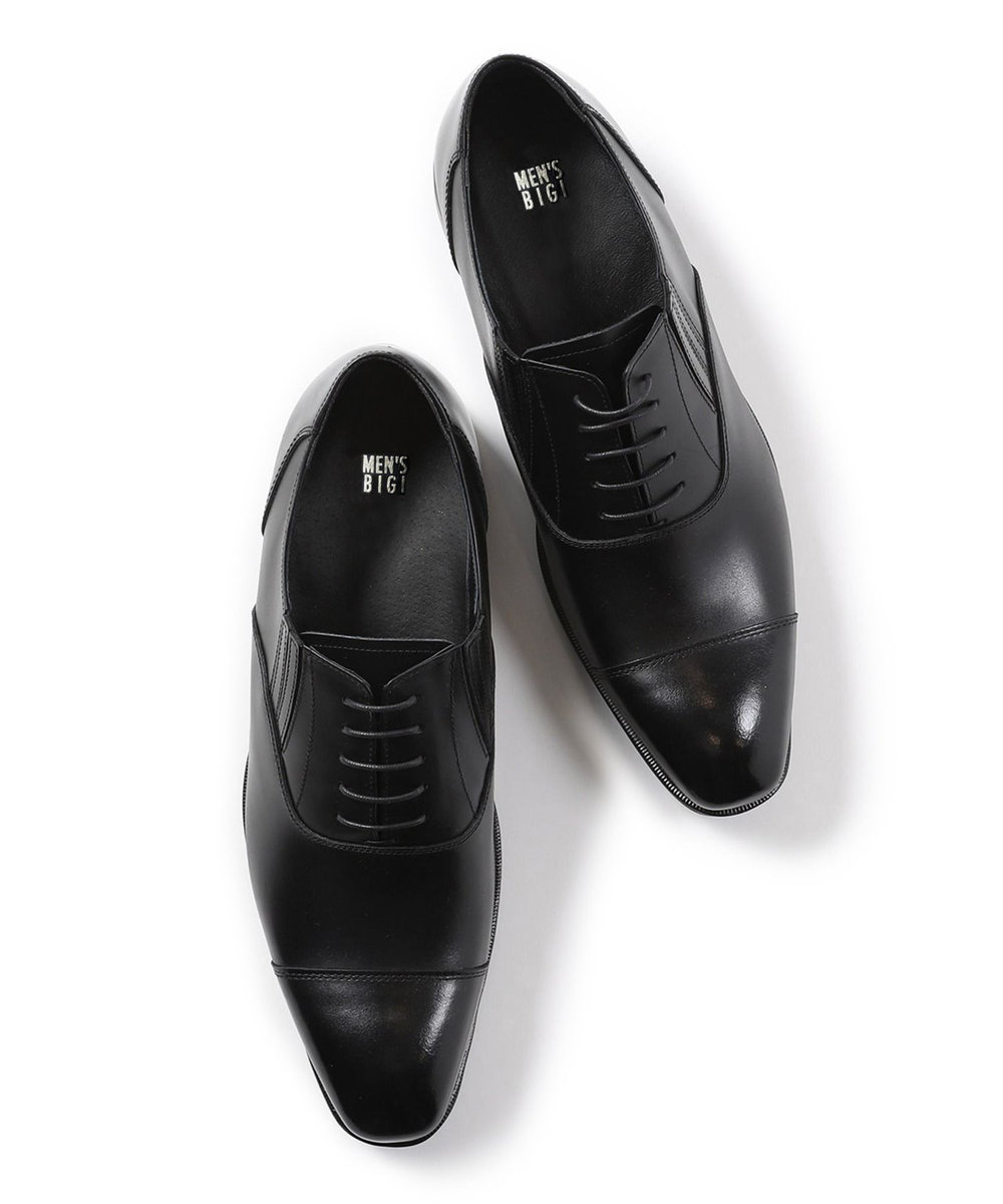 MEN'S BIGI スコッチガードレザー ストレートチップシューズ ブラック
