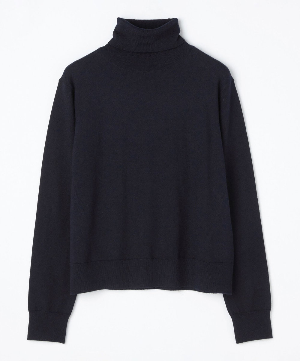 L'EQUIPE COUTURIER カシミヤシルクHGニットハイネックプルオーバー ダークネイビー
