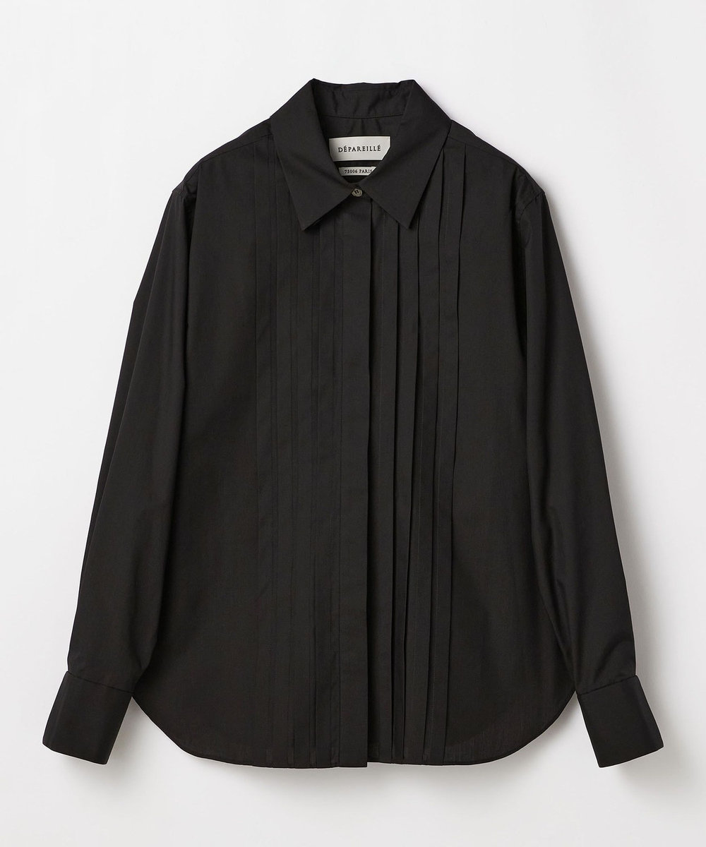 DÉPAREILLÉ POLY COTTON TUCK SHIRT / ポリコットンタックシャツ ブラック