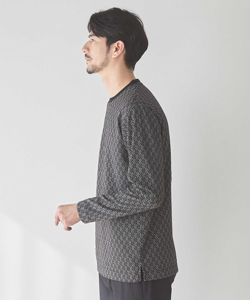 UNION STATION <UNION STATION by MEN'S BIGI>ジオメトリックジャガードロンT ブラック系その他