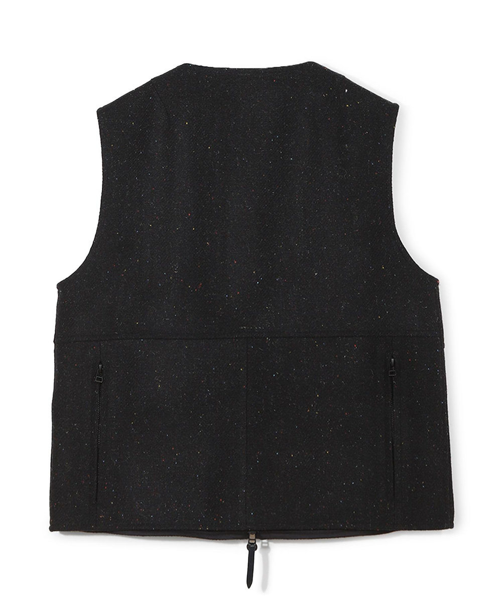MEN'S BIGI 【50th Anniv . 菊池武夫】HARRIS TWEED COLOR NEP VEST ブラック