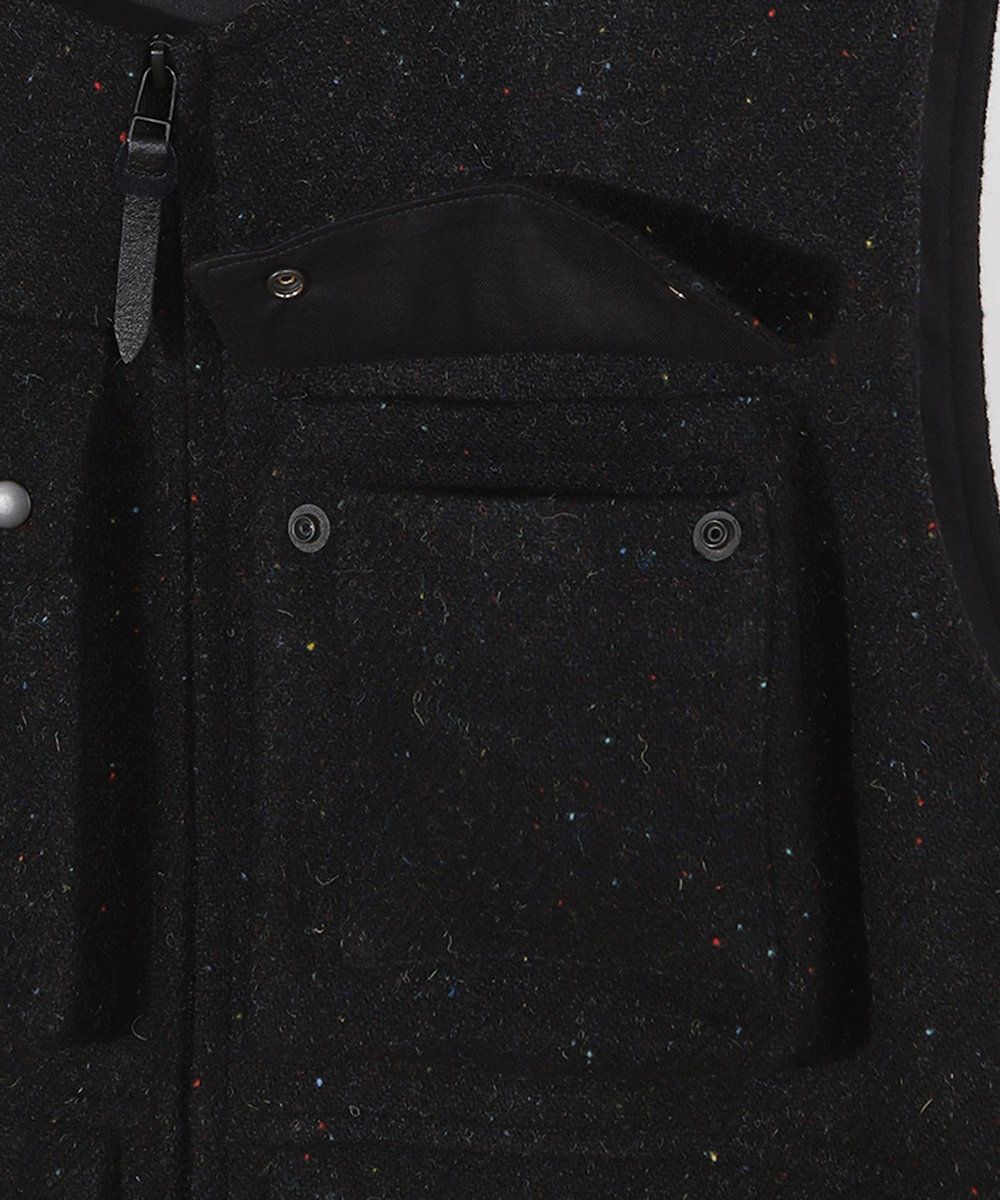 MEN'S BIGI 【50th Anniv . 菊池武夫】HARRIS TWEED COLOR NEP VEST ブラック