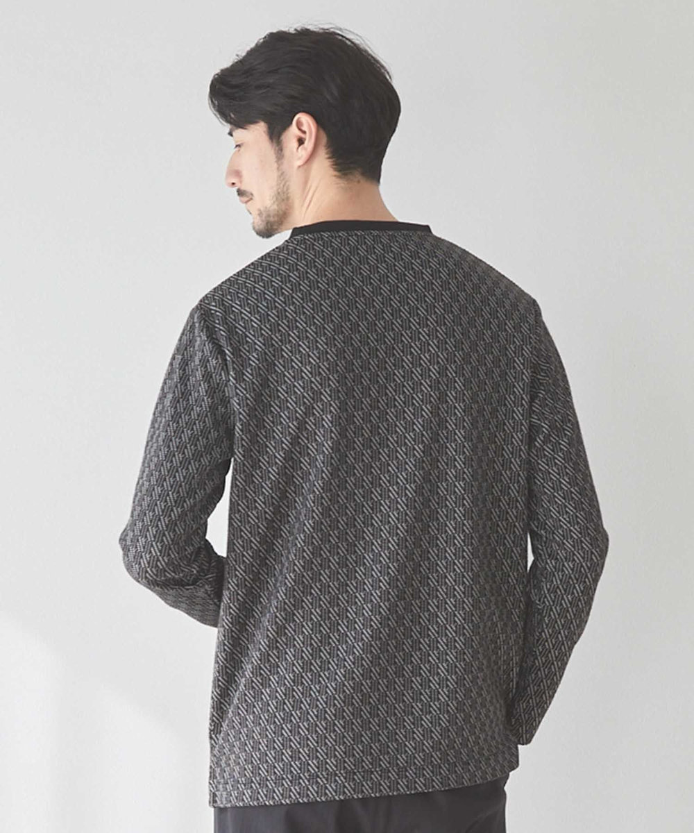 UNION STATION <UNION STATION by MEN'S BIGI>ジオメトリックジャガードロンT ブラック系その他