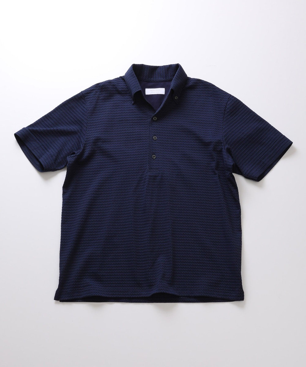 MEN'S BIGI 【ACTIVE TAILOR】COOL MAXサッカー織りワンピースカラーポロシャツ ネイビー