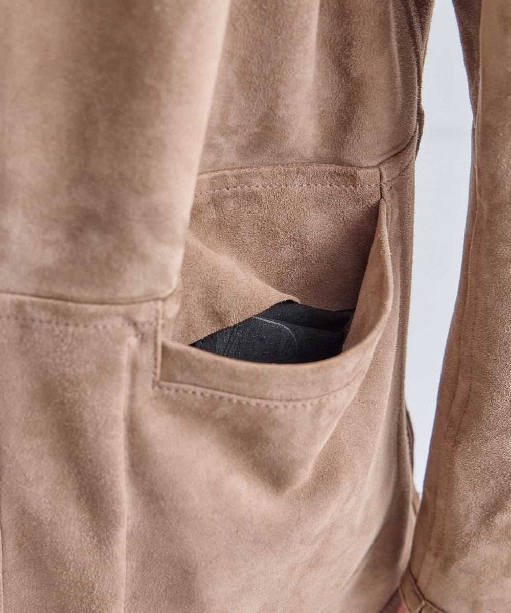 MEN'S BIGI ゴートスエード リバーシブル カバーオールブルゾン ベージュ
