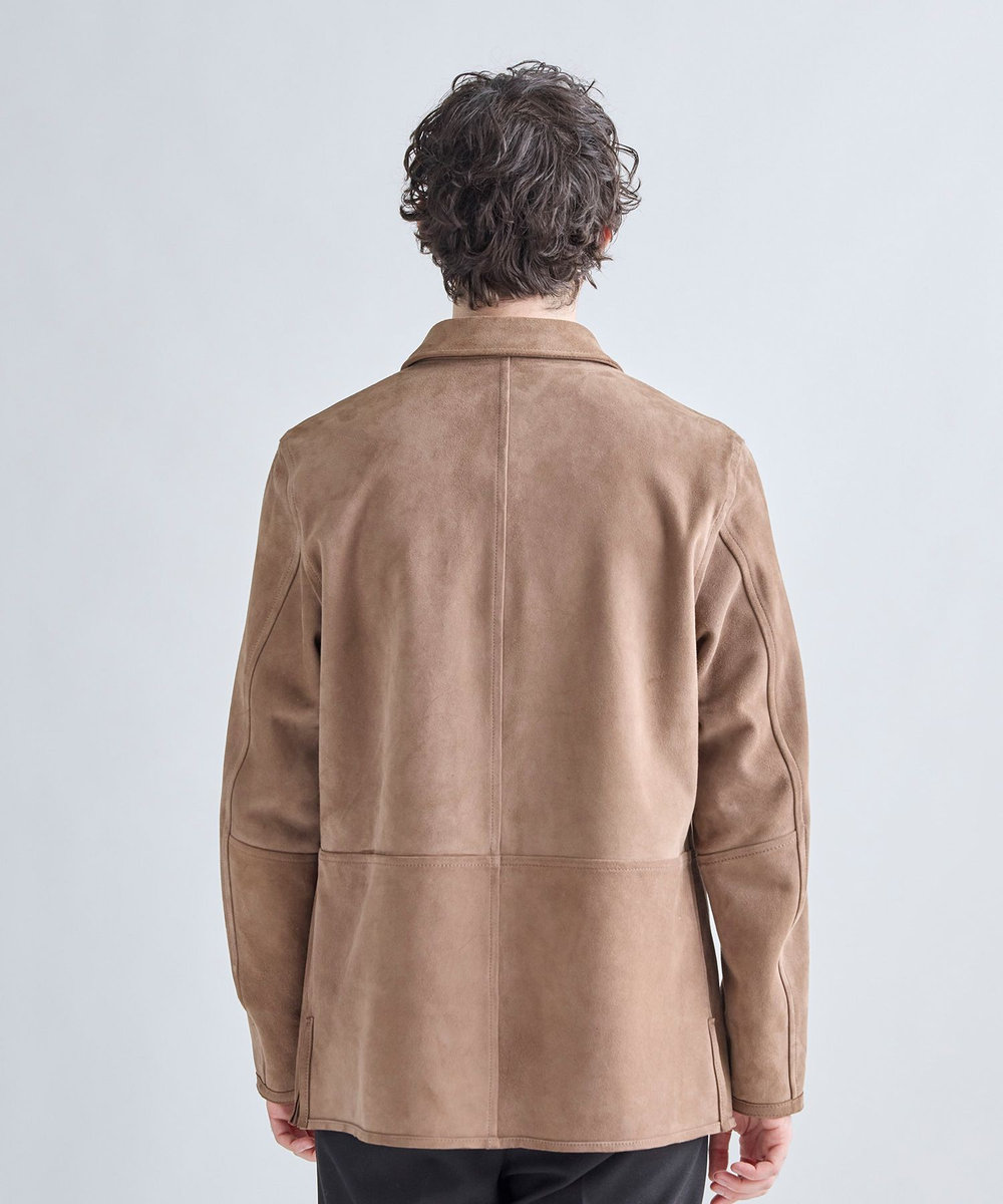 MEN'S BIGI ゴートスエード リバーシブル カバーオールブルゾン ベージュ