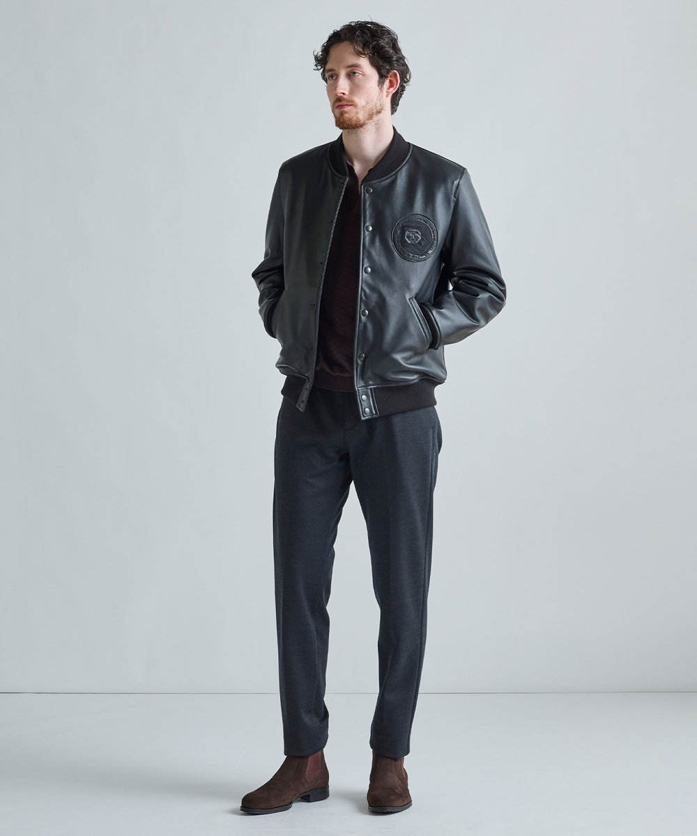 MEN'S BIGI 1983 MODEL STADIUM JUMPER ALL LEATHER VERSION ブラック
