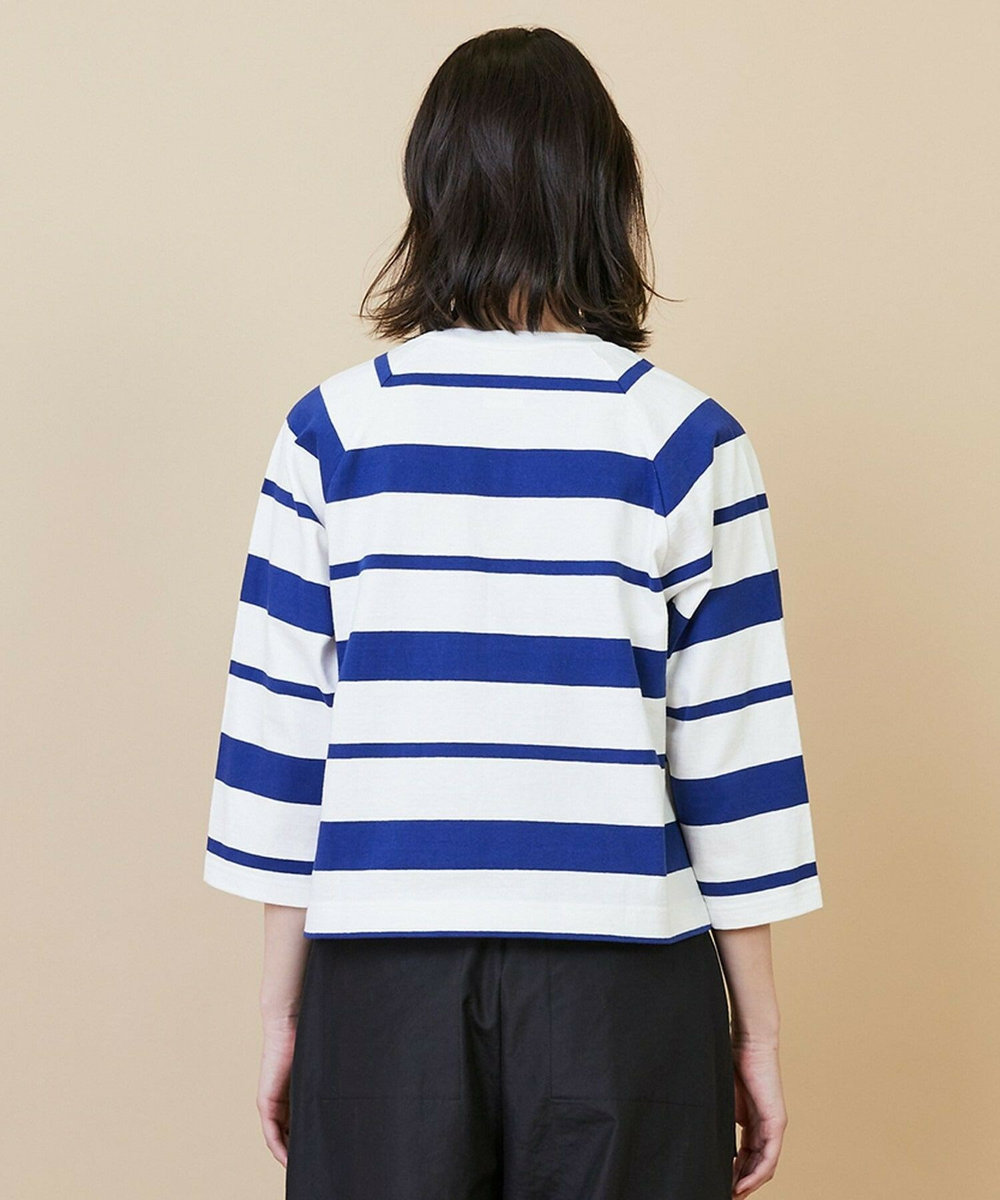 L'EQUIPE raspail × L'EQUIPE 別注クロップド丈ボーダーカットソー ネイビー