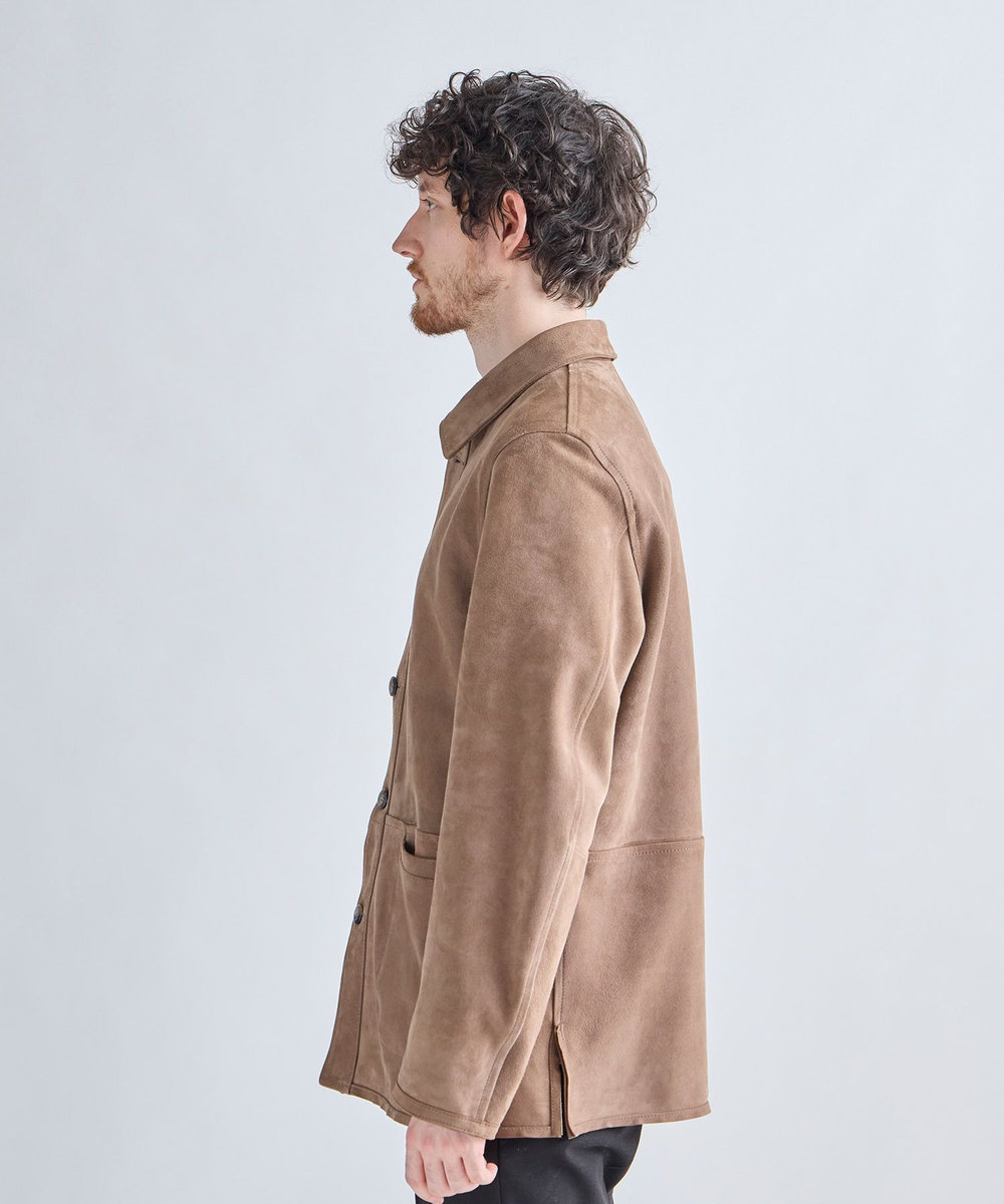 MEN'S BIGI ゴートスエード リバーシブル カバーオールブルゾン ベージュ