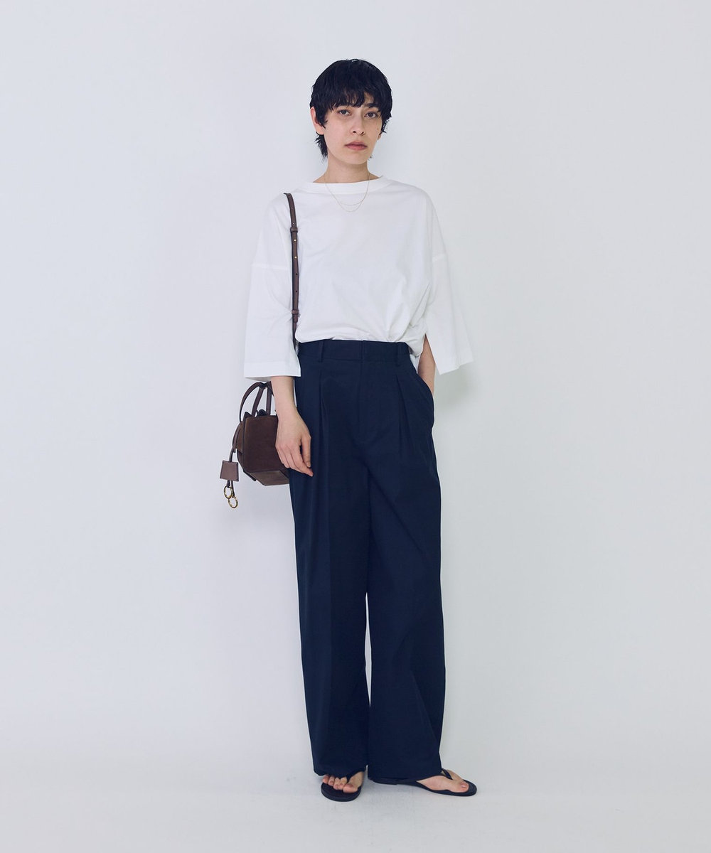 1er Arrondissement コットンタックトラウザー ネイビー