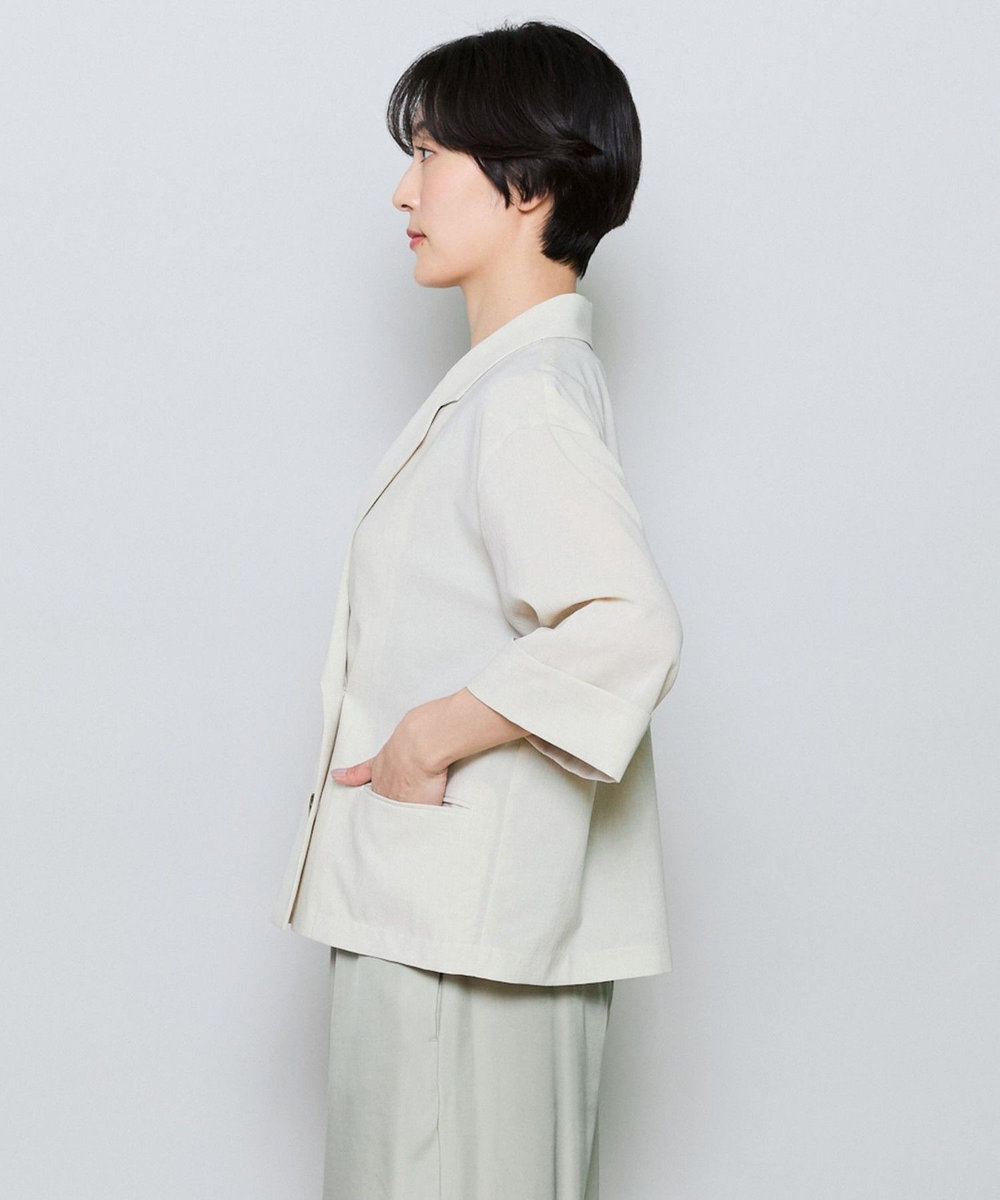 MOGA リネンライクポリジャケット ベージュ