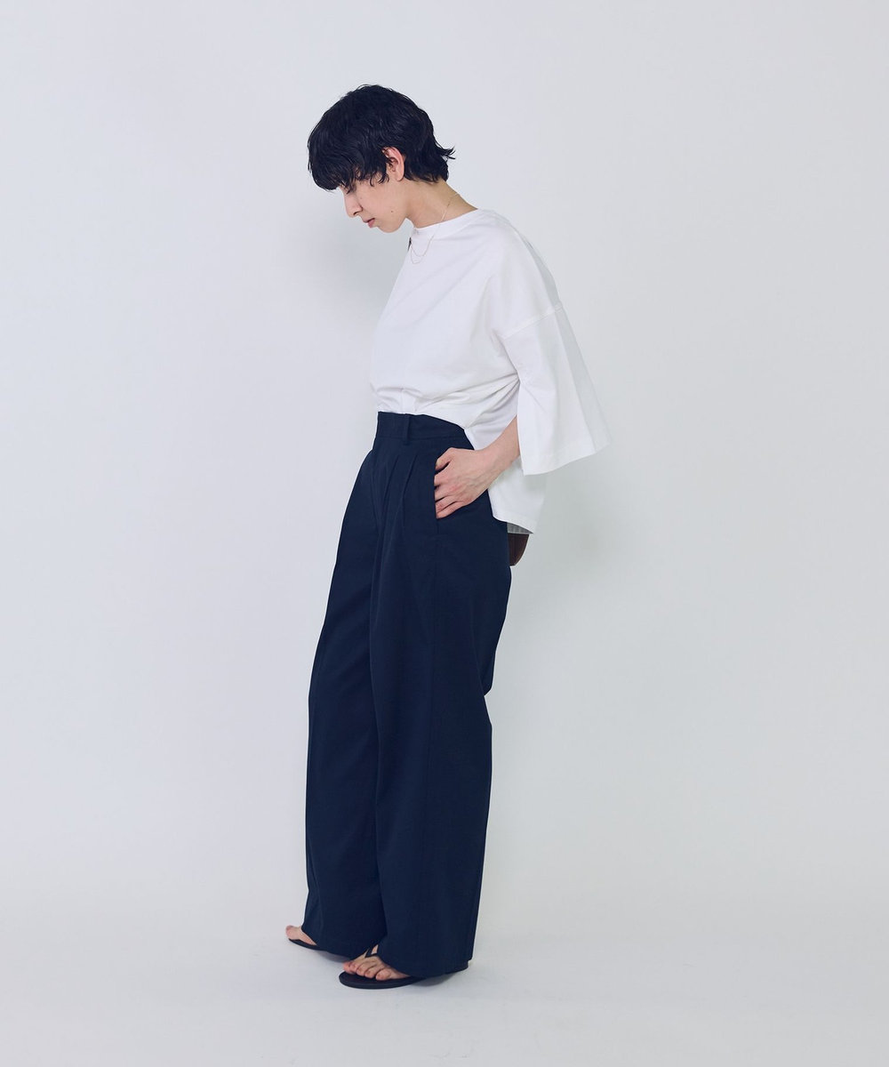1er Arrondissement コットンタックトラウザー ネイビー