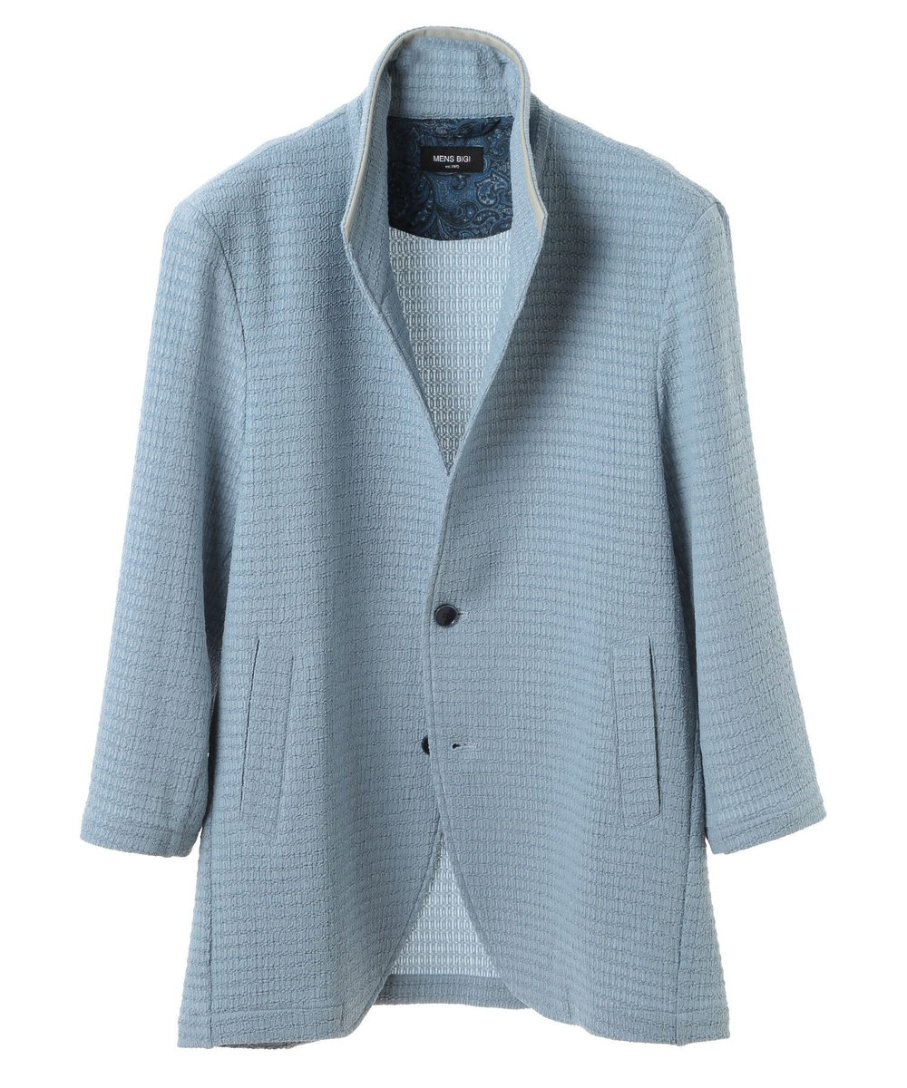 MEN'S BIGI トリコットジャージ素材カットジャケット サックスブルー