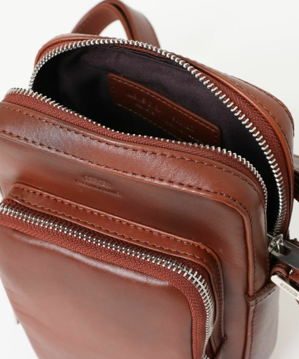 MEN'S BIGI 【SEEKER/シーカー】別注 ムラレザーミニショルダーバッグ キャメル