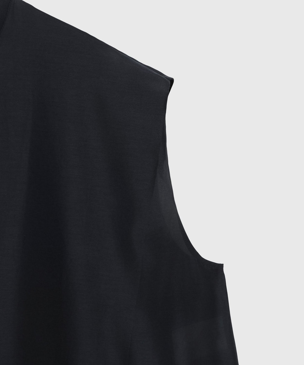 DÉPAREILLÉ 	COTTON SILK LAWN BLOUSE / コットンシルクローンブラウス ネイビー