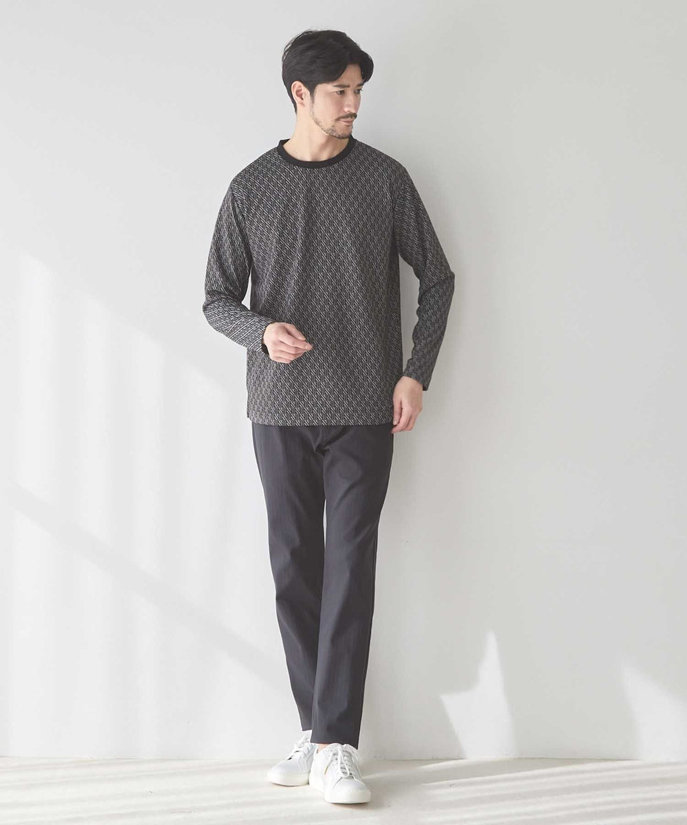 UNION STATION <UNION STATION by MEN'S BIGI>ジオメトリックジャガードロンT ブラック系その他