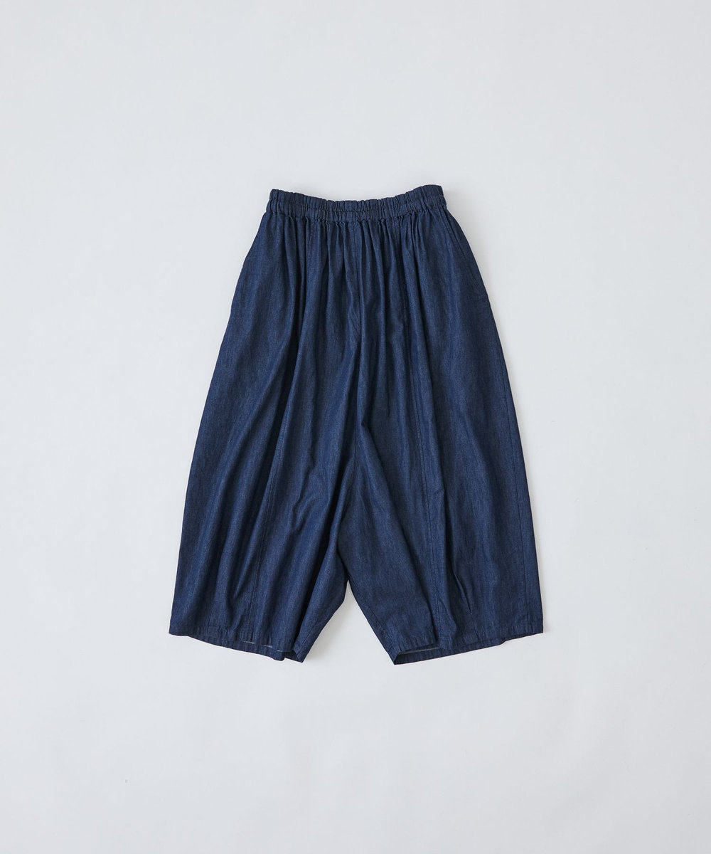 congés payés ADIEU TRISTESSE 【FAVE】シャーリングワイドサルエルパンツ インディゴブルー
