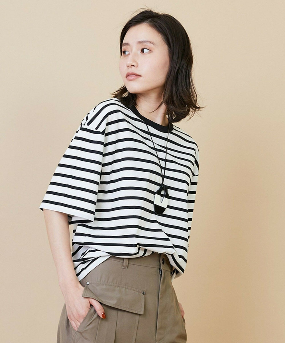 L'EQUIPE raspail × L'EQUIPE 別注ボーダーカットソー ブラック
