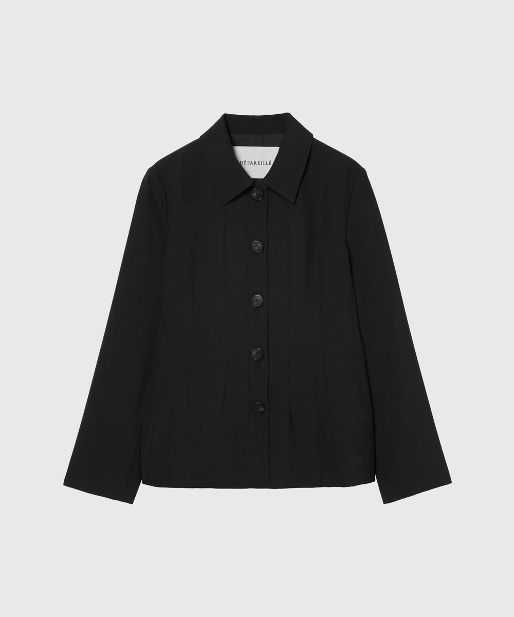 DÉPAREILLÉ TROPICAL WOOL BLOUSE JACKET / トロピカルウールブラウスジャケット ブラック