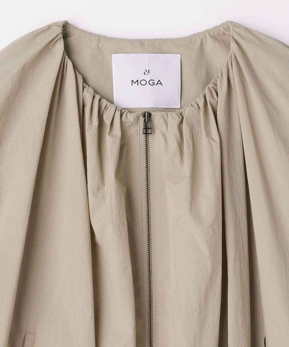 MOGA 綿ナイロンワッシャーバルーンショートブルゾン グレイッシュベージュ