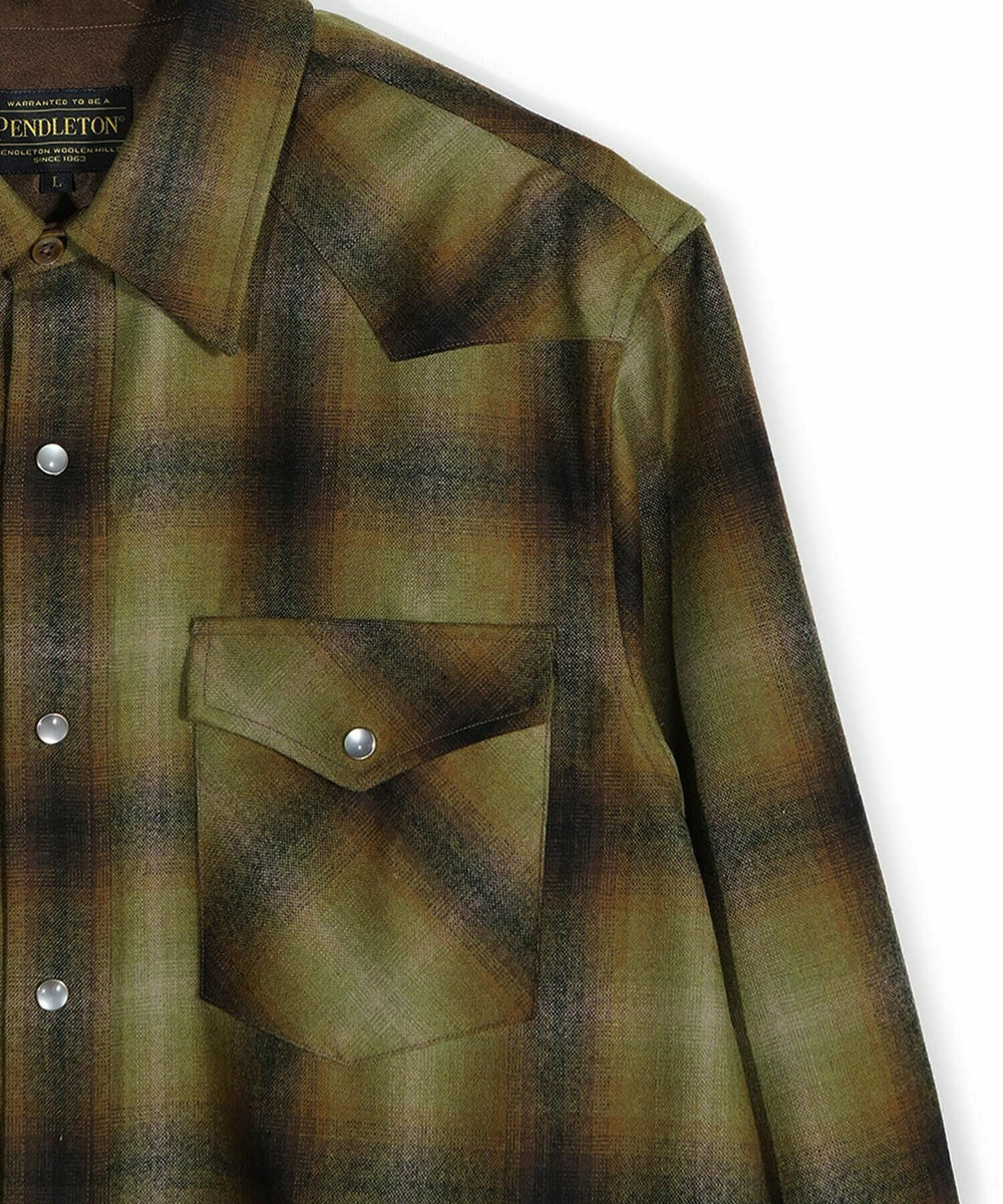 MEN'S BIGI 【PENDLETON/ペンドルトン】別注オンブレチェックシャツ カーキ