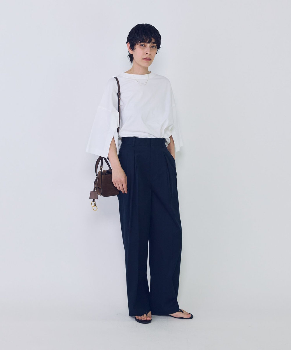 1er Arrondissement コットンタックトラウザー ネイビー