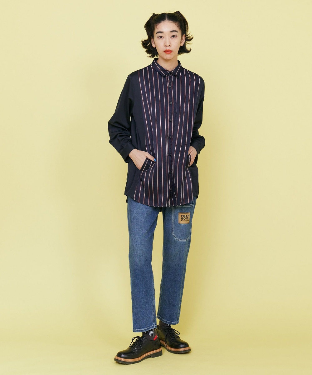 FRAPBOIS リラスト シャツ ネイビー