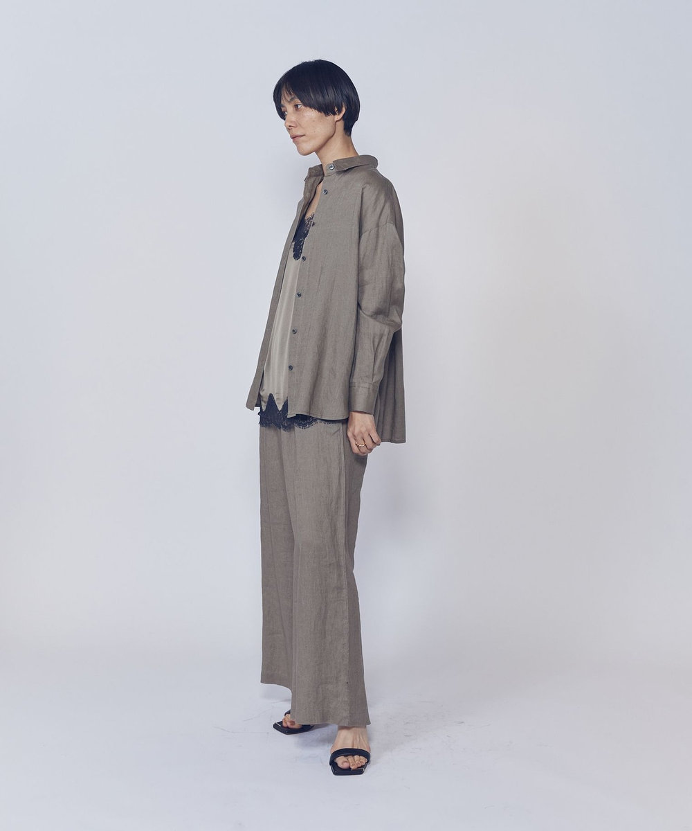 1er Arrondissement ウォッシュリネンイージーパンツ ベージュ