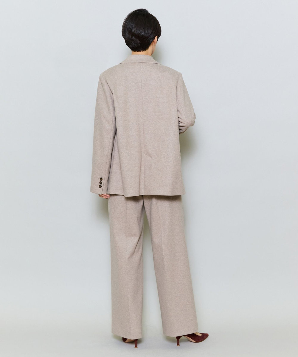 MOGA ウールライクジャージセミワイドパンツ ベージュ