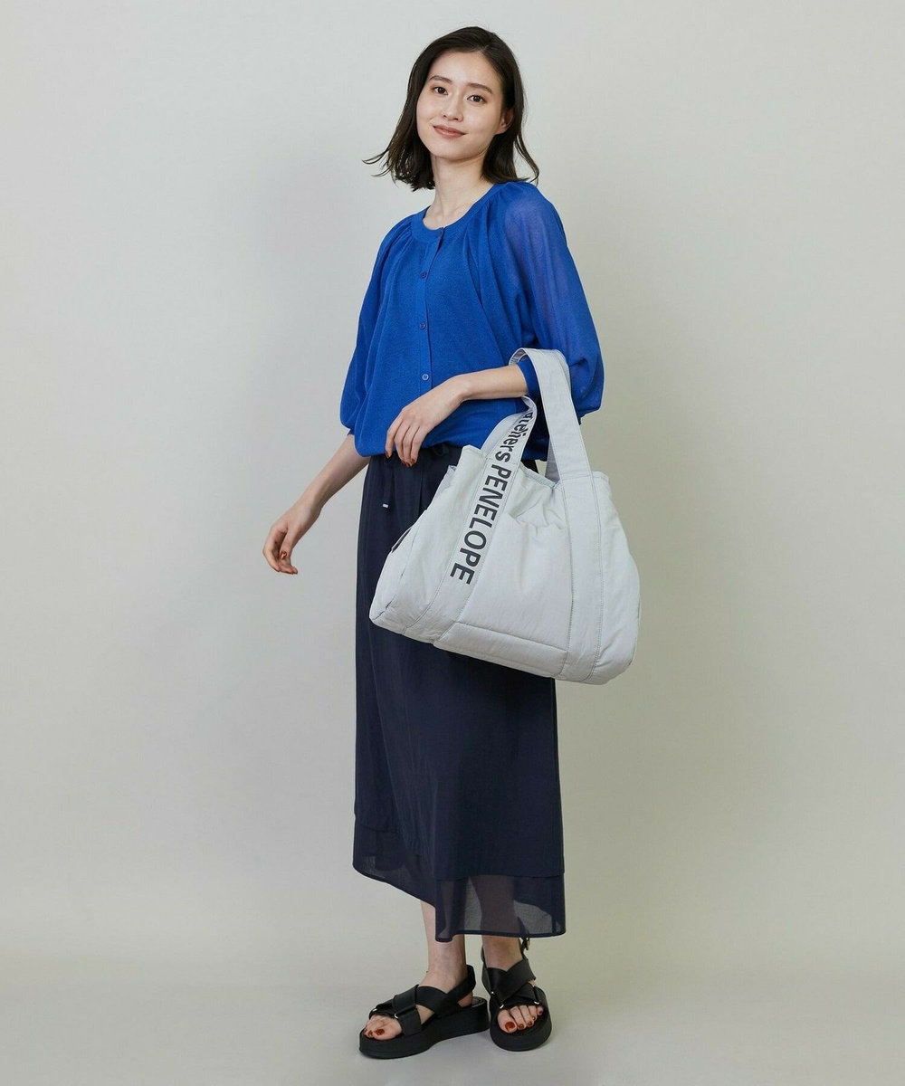 L'EQUIPE ギャザー2wayカーディガン ブルー