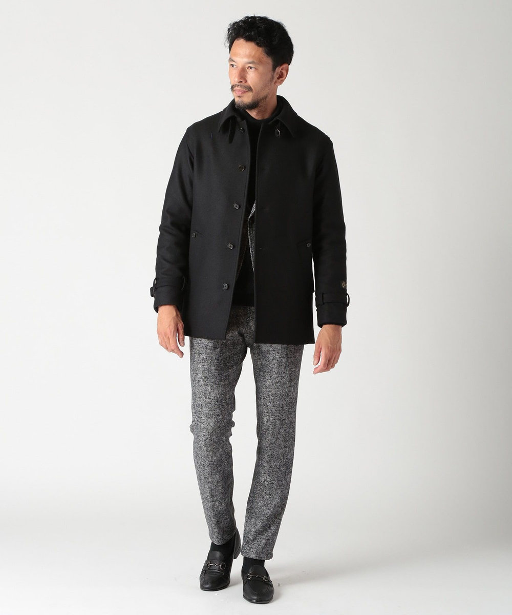 MEN'S BIGI 【ACTIVE TAILOR】ヒートパフォーマーツイード調プリントジャケット（セットアップ対応） ブラック