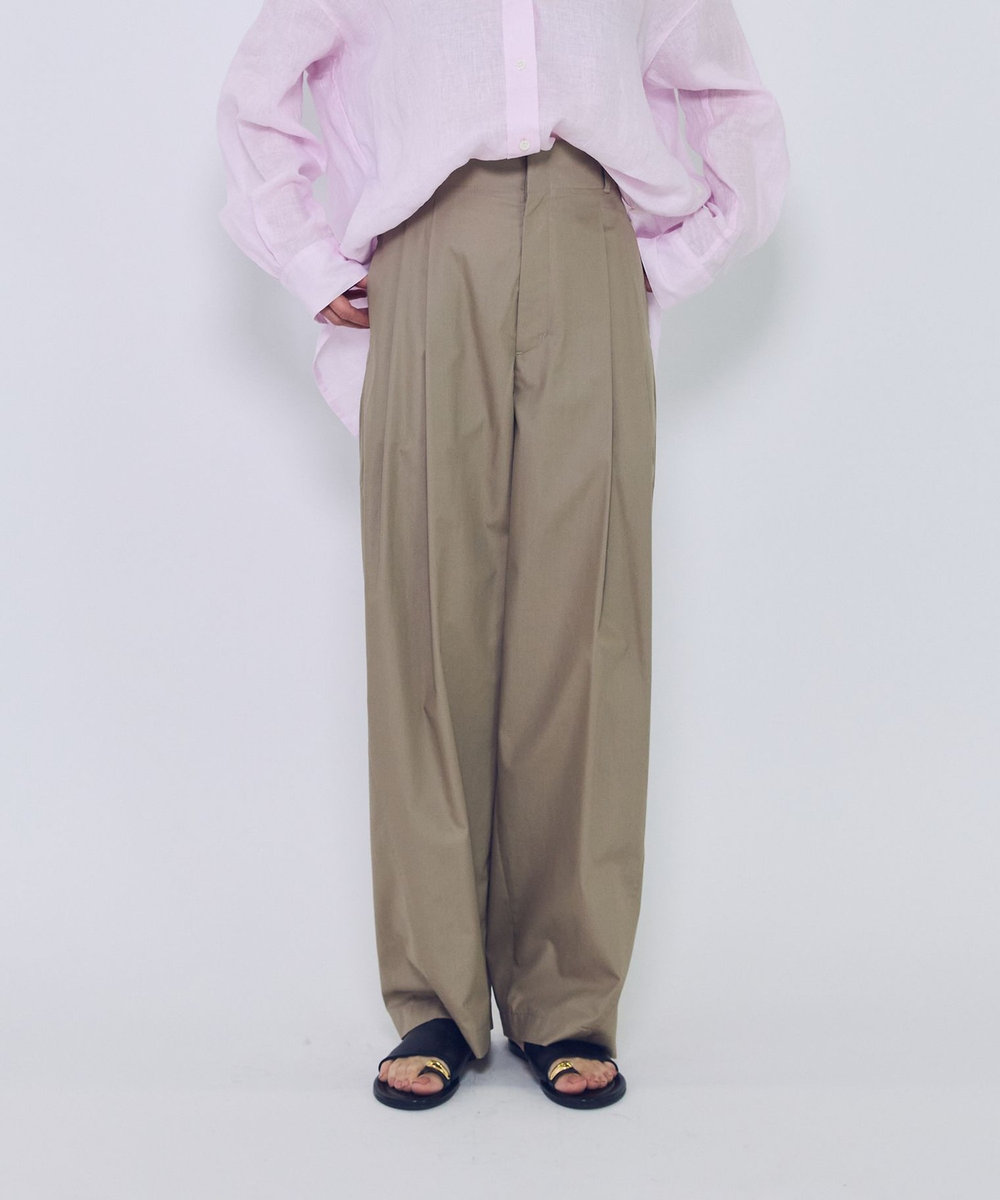 1er Arrondissement チンツシェルチェーンパンツ ベージュ