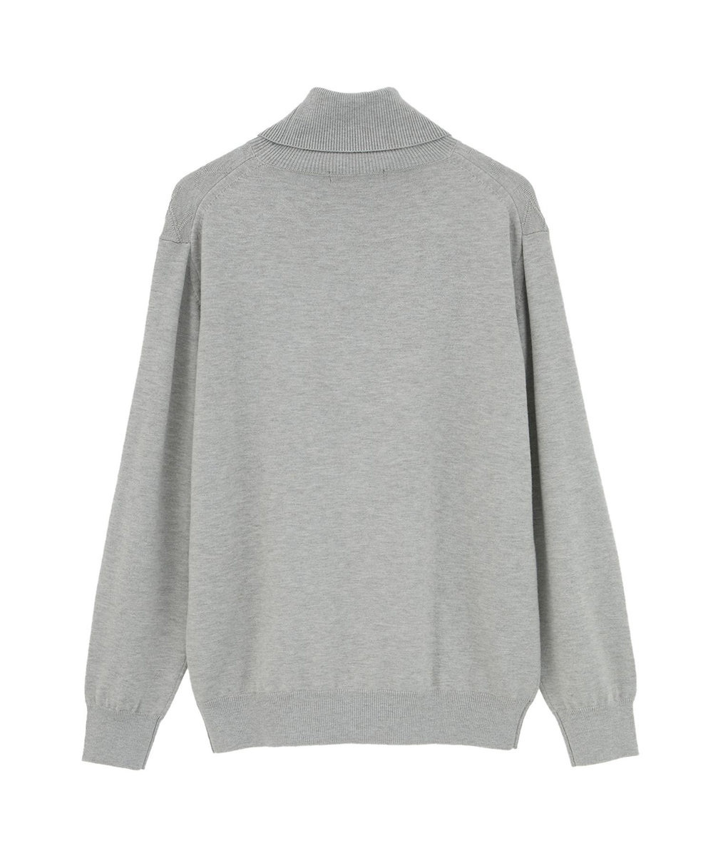 MEN'S BIGI 【ACTIVE TAILOR/アクティブテイラー】12Gジャカードタートルネックニット グレー